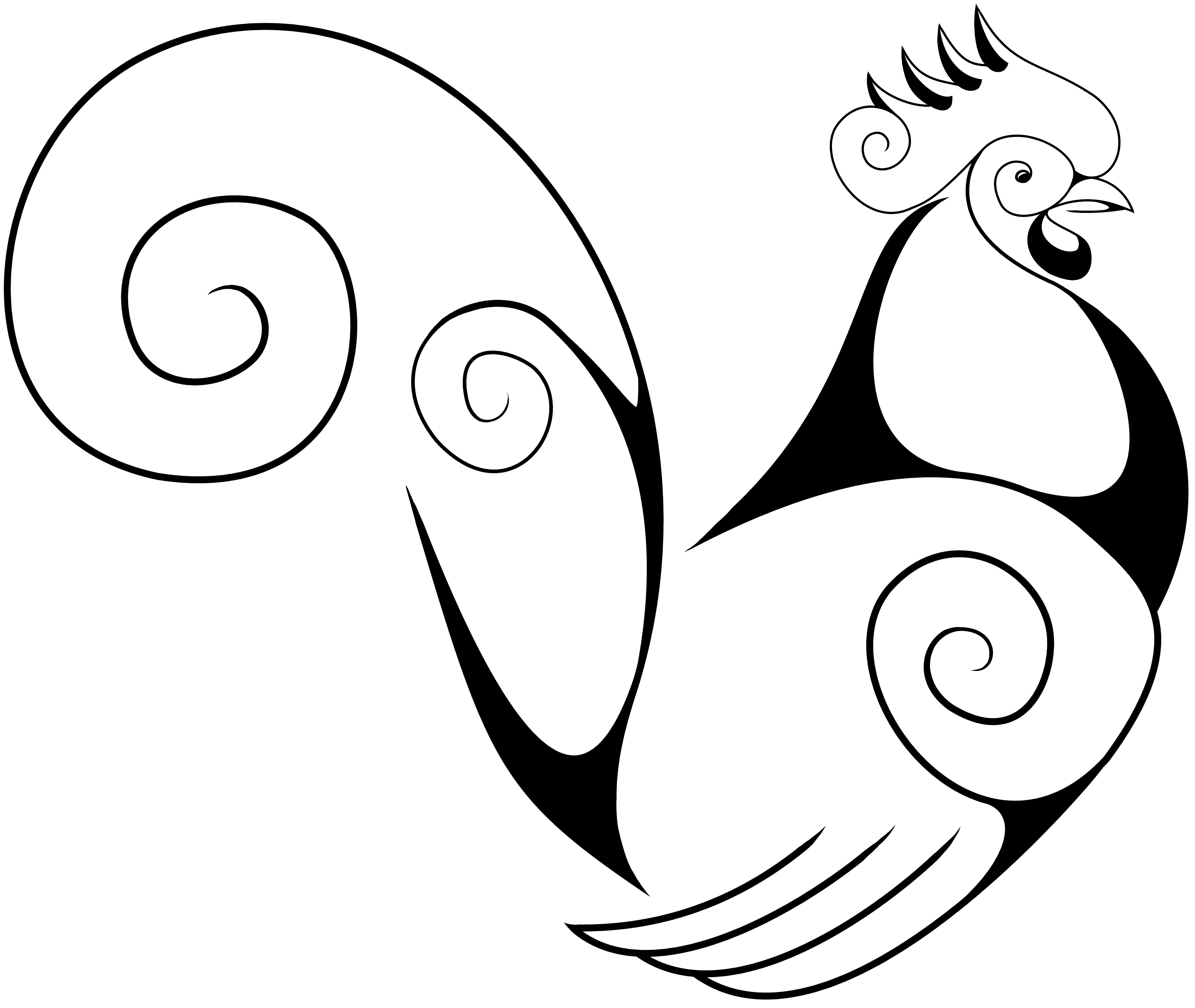 rooster clipart black and white - photo #44